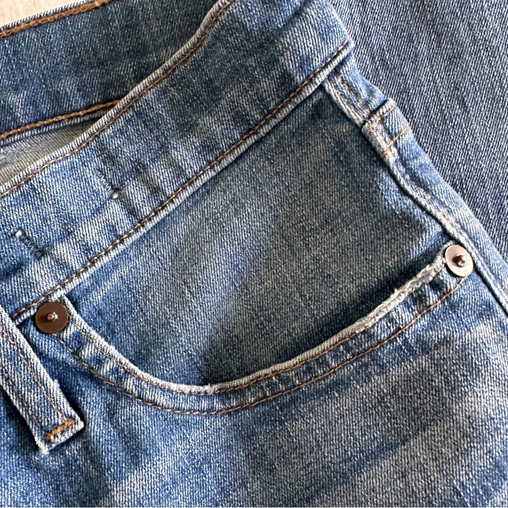 Madewell 9” High Rise Blue Skinny Distressed Jeans with Stretch - Picture 5 of 13